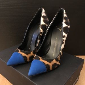 Giuseppi Zanotti leopard calfhair heels